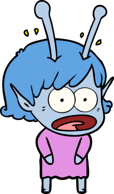 Orijinal çizgi film şok edici uzaylı kız