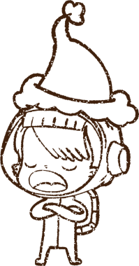 Orijinal Noel Astronotu Kömür Çizimi