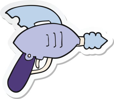 Orijinal bir ışın tabancası çıkartması.