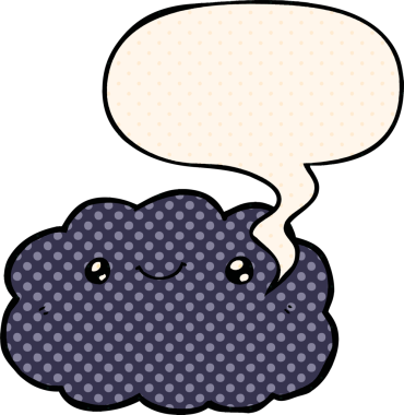 Çizgi roman tarzında konuşma balonu olan orijinal çizgi film bulutu