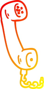 Bir çizgi film telefon ahizesinin orjinal sıcak çizgi çizimi