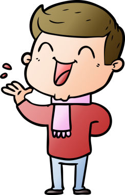 Orijinal çizgi filmci gülüyor.