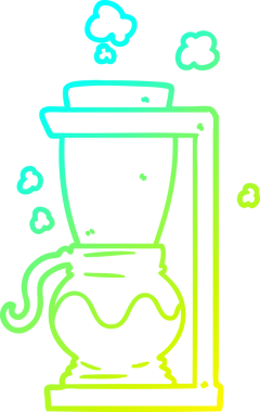 Bir çizgi film filtresi kahve makinesinin orijinal soğuk gradyan çizimi