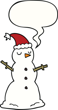 Konuşma balonlu orijinal kardan adam