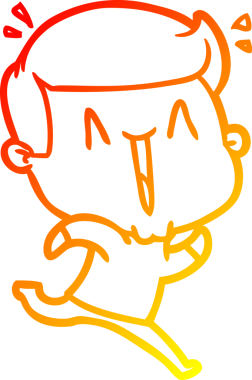 Orijinal sıcak çizgi çizgi film çizimi heyecanlı bir adam