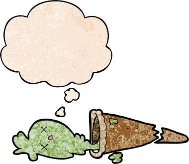 Düşünce baloncuklu, grunge desenli orijinal çizgi film dondurması.