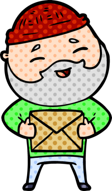 Orijinal çizgi film mutlu sakallı adam