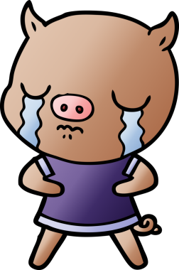 Orijinal çizgi film domuzu ağlıyor