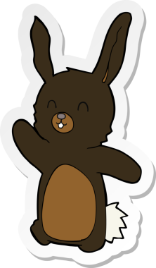 Mutlu tavşan çizgi filminin orijinal çıkartması.