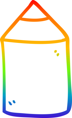 Çizgi film renkli bir kalemin orijinal gökkuşağı gradyan çizimi