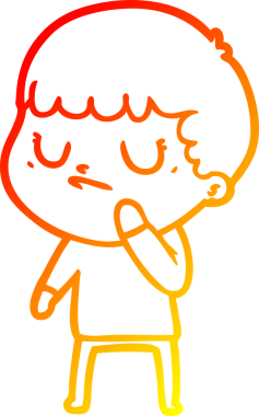 Huysuz bir çocuğun orjinal sıcak çizgi çizimi