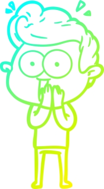 Bir çizgi film karakterinin orijinal soğuk gradyan çizimi