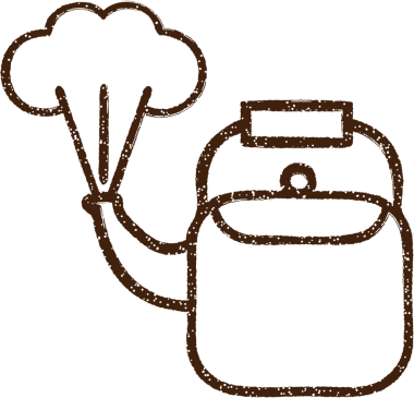 Orijinal Kaynayan Çaydanlık Kömür Çizimi