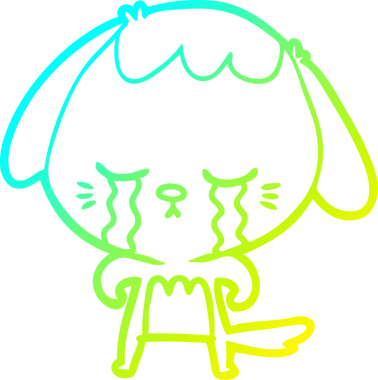 Ağlayan bir köpeğin orijinal soğuk eğilim çizgisi.