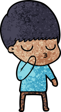 Orijinal karikatür sakin çocuk