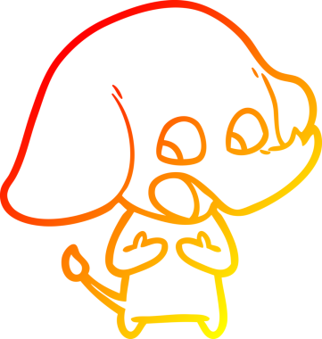 Sevimli bir filin orjinal sıcak çizgi çizimi