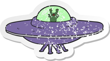 Orijinal uzaylı uzay gemisinin gerilimli çıkartması.