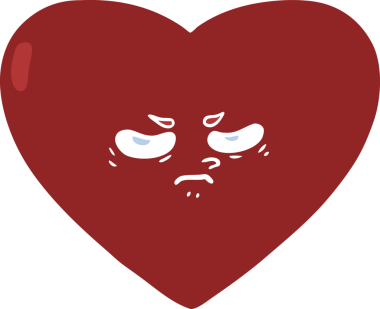 Orijinal düz renk çizgi film kalbi