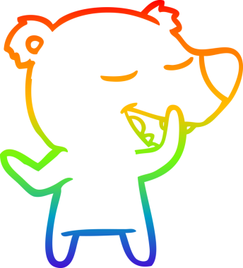 Orijinal gökkuşağı gradyanı çizgi film ayısının çizimi