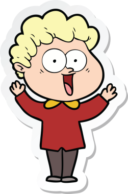 Mutlu bir adamın orijinal çıkartması.