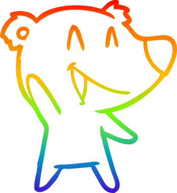 Gülen ayı çizgi filminin orjinal gökkuşağı gradyan çizimi