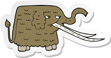 Yünlü mamut çizgi filminin orijinal çıkartması.