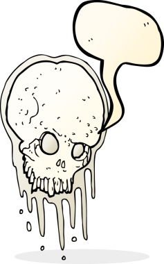 Konuşma baloncuklu orjinal korkunç kafatası