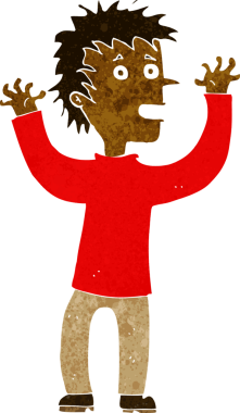 Orijinal çizgi film heyecanlı çocuk