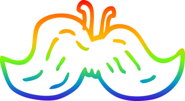 Orijinal gökkuşağı gradyan çizgi çizimi Bir çizgi film bıyığı