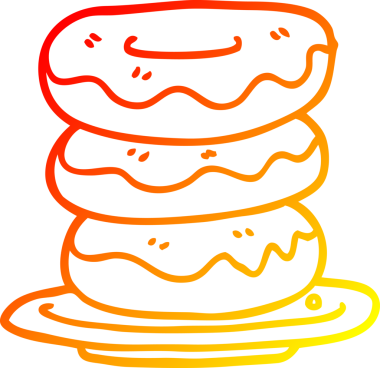 Bir tabak çöreğin orjinal sıcak çizgi çizimi