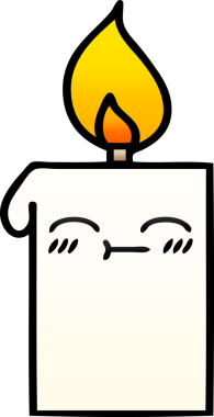 Yanan bir mumun orjinal gölgelendirilmiş karikatürü