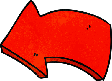 Orijinal el çizilmiş tuhaf çizgi film oku