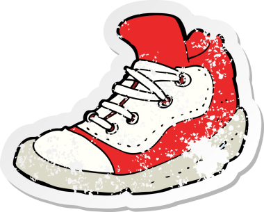 Orijinal gerilim dolu çizgi film ayakkabısı çıkartması.