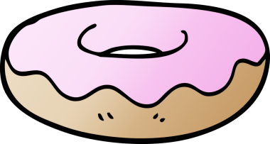 Orijinal karikatür buzlu donut.