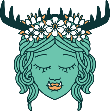 Orijinal Retro Tattoo Biçimli Orc Druid karakter yüzü