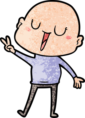 Orijinal mutlu çizgi film kel adam.