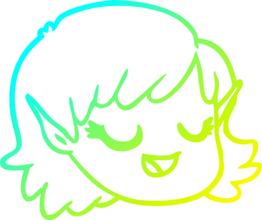 Çizgi film karakteri elf kızı çizimi.