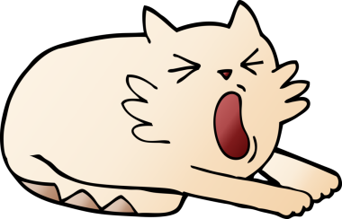 Orijinal görüntü gradyan çizimi esneyen kedi çizgi filmi