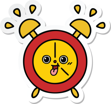 Orijinal bir çizgi film çalar saati çıkartması.