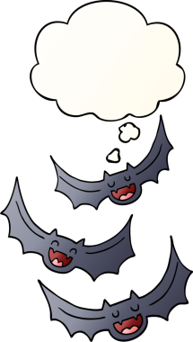 Düşünce baloncuklu orijinal vampir yarasalar.