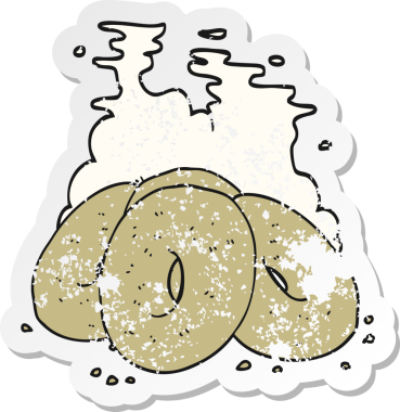 Çizgi filmlerdeki simit etiketlerinin orijinal retro-gerilimli hali.