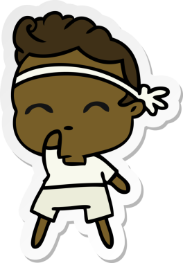 Orijinal Kawaii yakışıklı fitness çocuğunun serbest sticker 'ı.