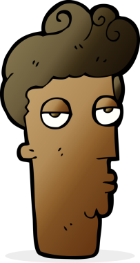 Orijinal çizgi film sıkılmış adamın yüzü.