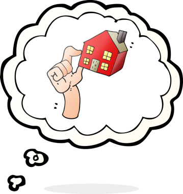 Orjinal serbest çizim balon karikatür konut piyasası