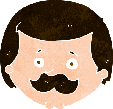 Çizgi filmdeki bıyıklı adam.