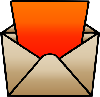 Orijinal gradyan gölgeli karikatür harfi ve zarf