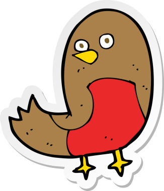 Bir robin çizgi filminin orijinal çıkartması