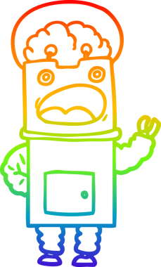 Orijinal gökkuşağı gradyan çizgi robot çizimi