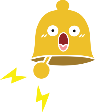 Orijinal düz renkli eski bir zil karikatürü