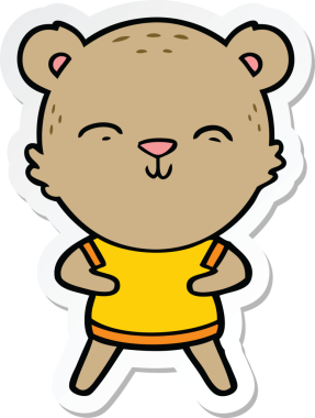 Mutlu bir ayının orijinal çıkartması.